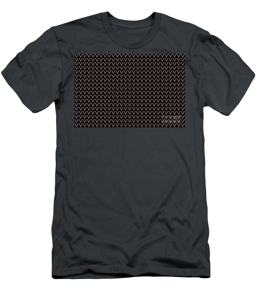 Mid Tone Brown and Black Simple Chevron Pattern Petite Pattern Minimal Graphic Designs T-Shirt