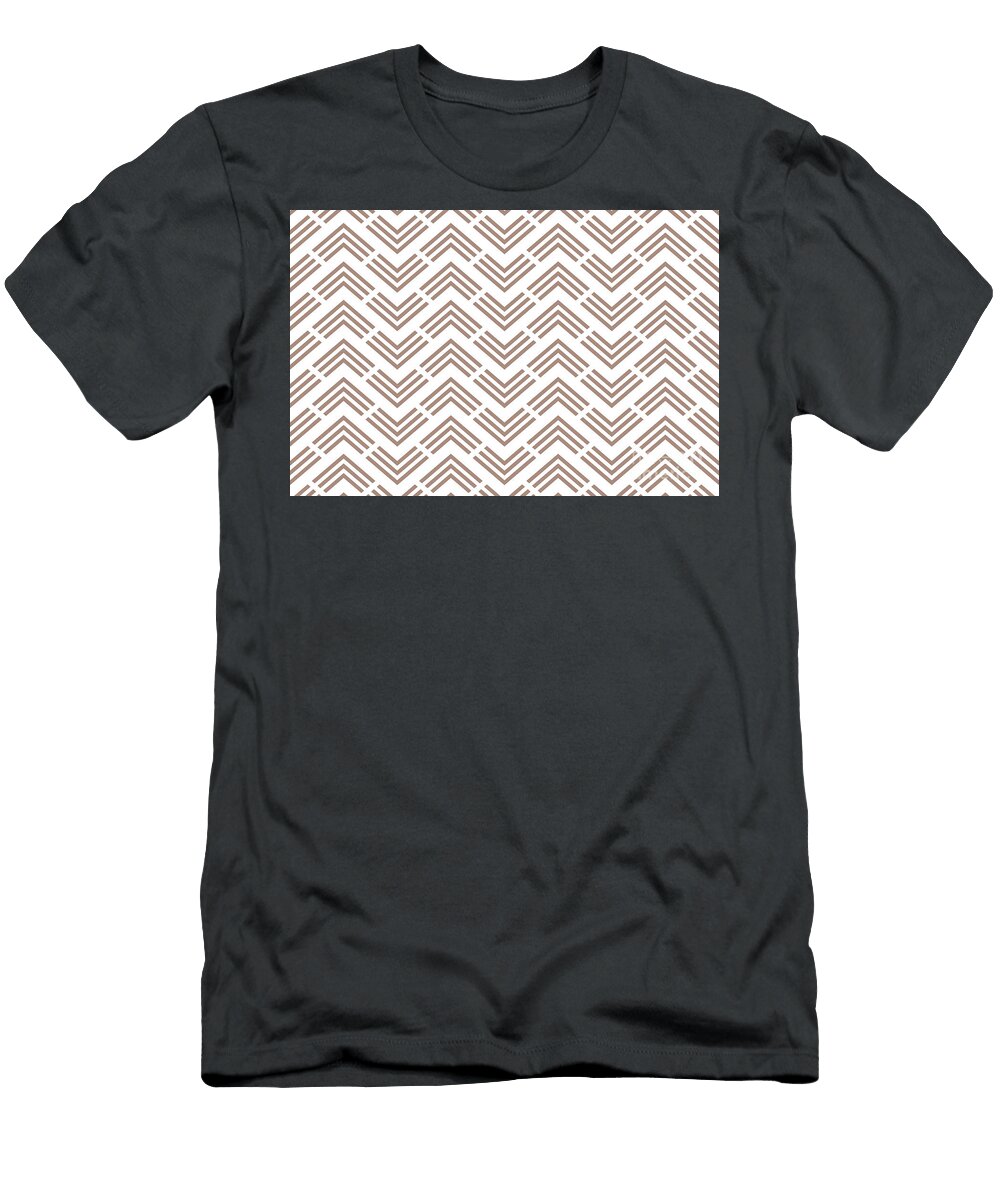 Mid Tone Brown White Chevron Rhombus Pattern Pairs 2023 Coty Redend Point Sw 9081 Petite Patterns T-Shirt