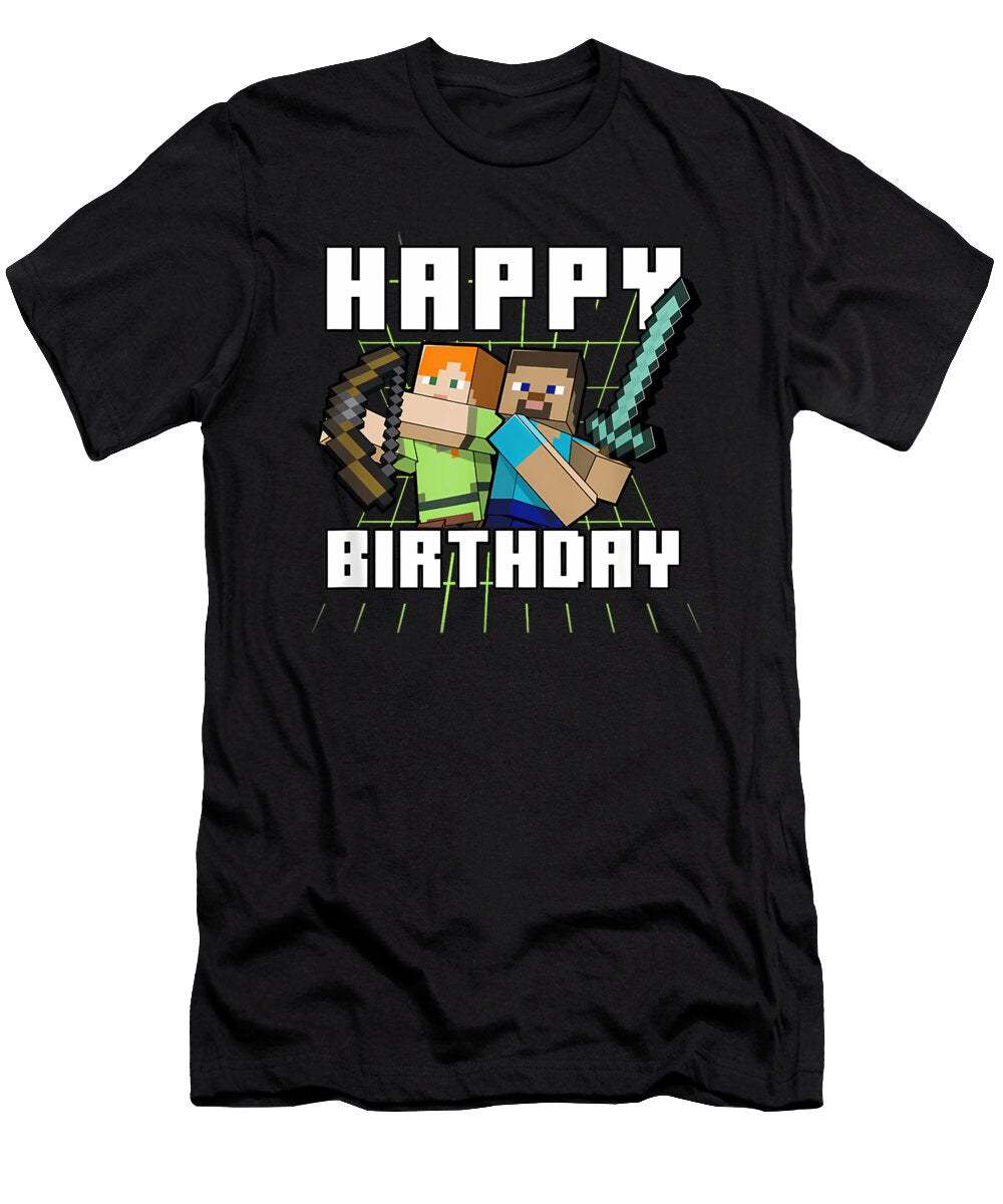 Minecraft Characters Birthday Greeting Arjan Ameera T-Shirt