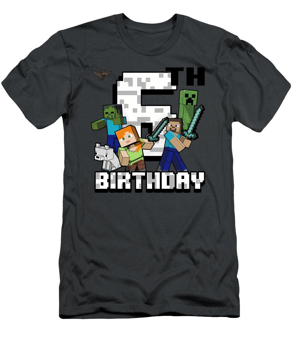 Minecraft Characters Celebrating Birthday Arjan Ameera T-Shirt