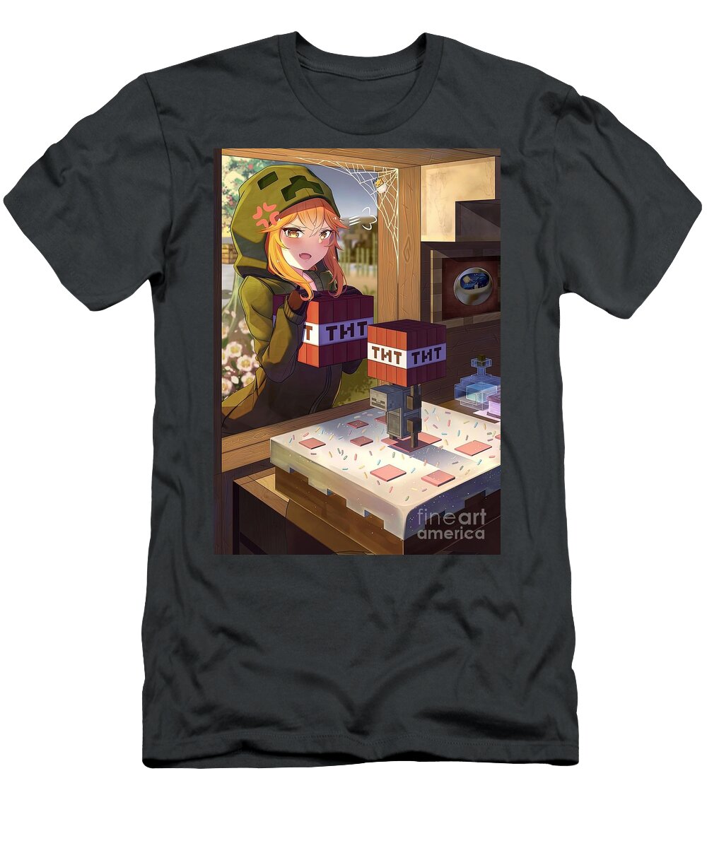 Minecraft Creeper Girl Illustration Meme Shaw Heather T-Shirt