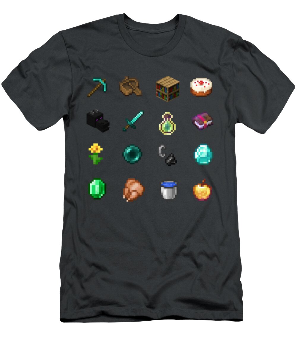 Mini Minecraft Item Sticker Pack Vintage Retro Adams Zoe T-Shirt