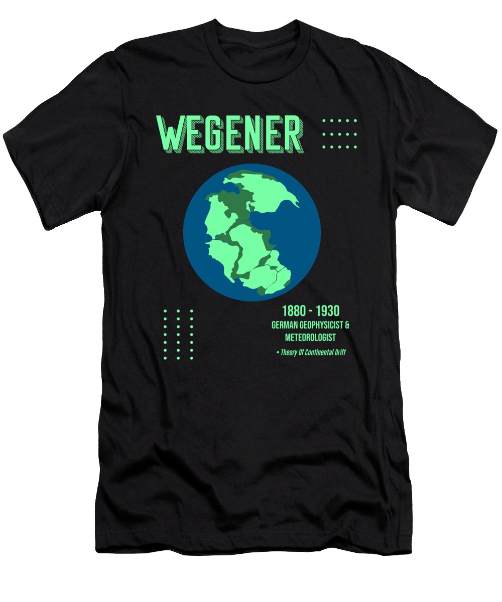 Minimal Science Poster Alfred Wegener German Geophysicist Studio Grafiikka T-Shirt