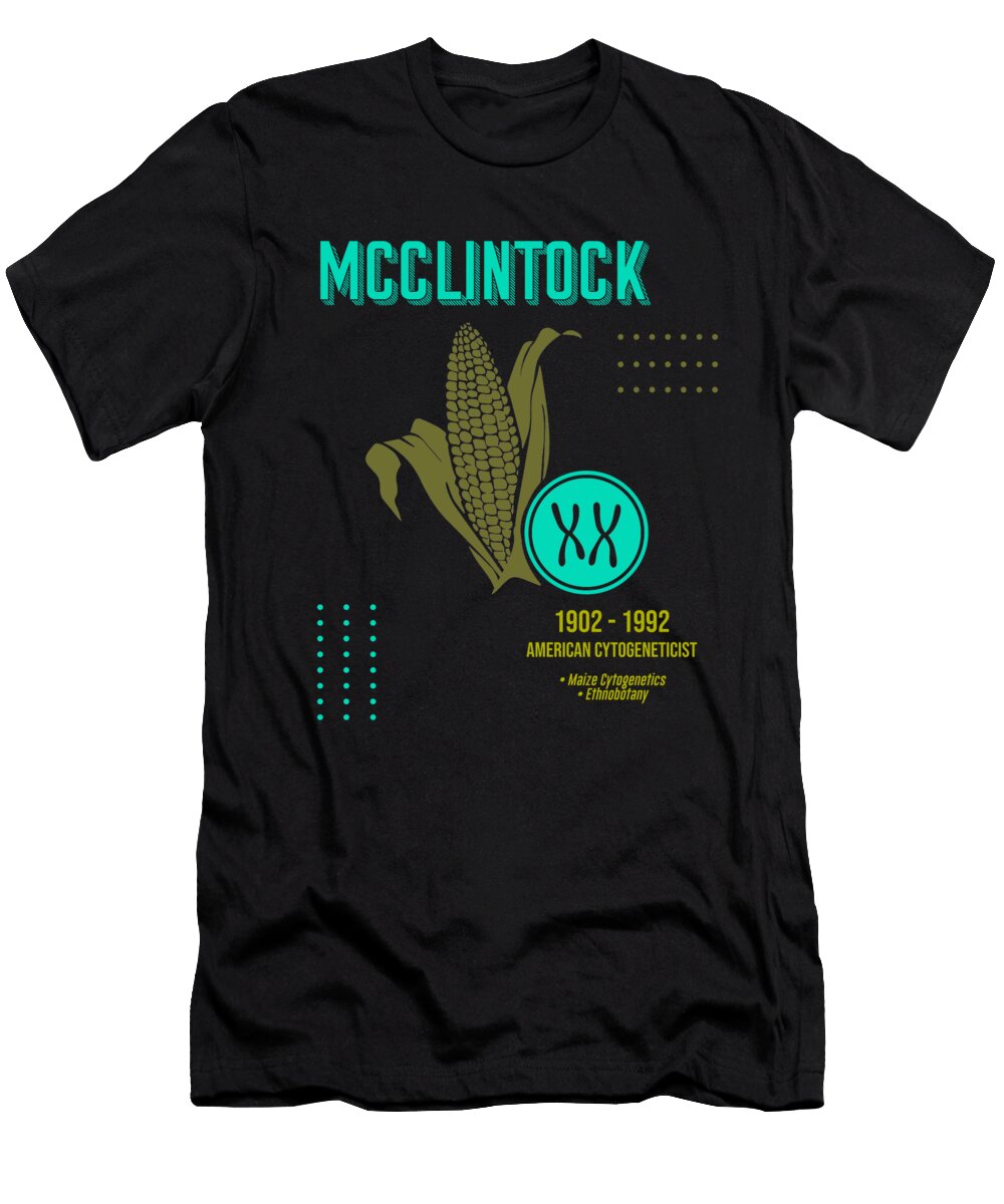 Minimal Science Poster Barbara Mcclintock Cytogeneticist Studio Grafiikka T-Shirt