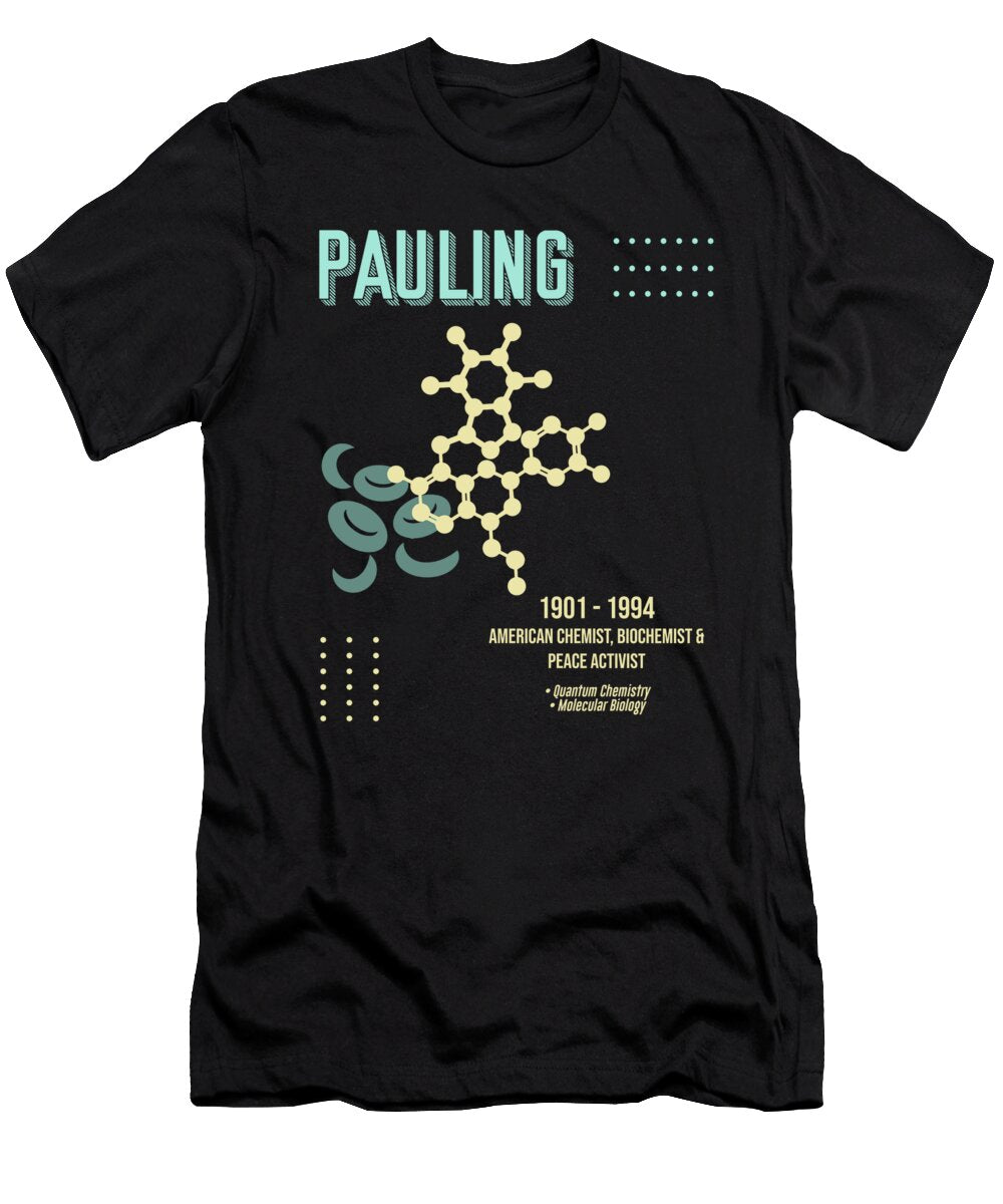 Minimal Science Poster Linus Pauling Chemist Biochemist Peace Activist Studio Grafiikka T-Shirt
