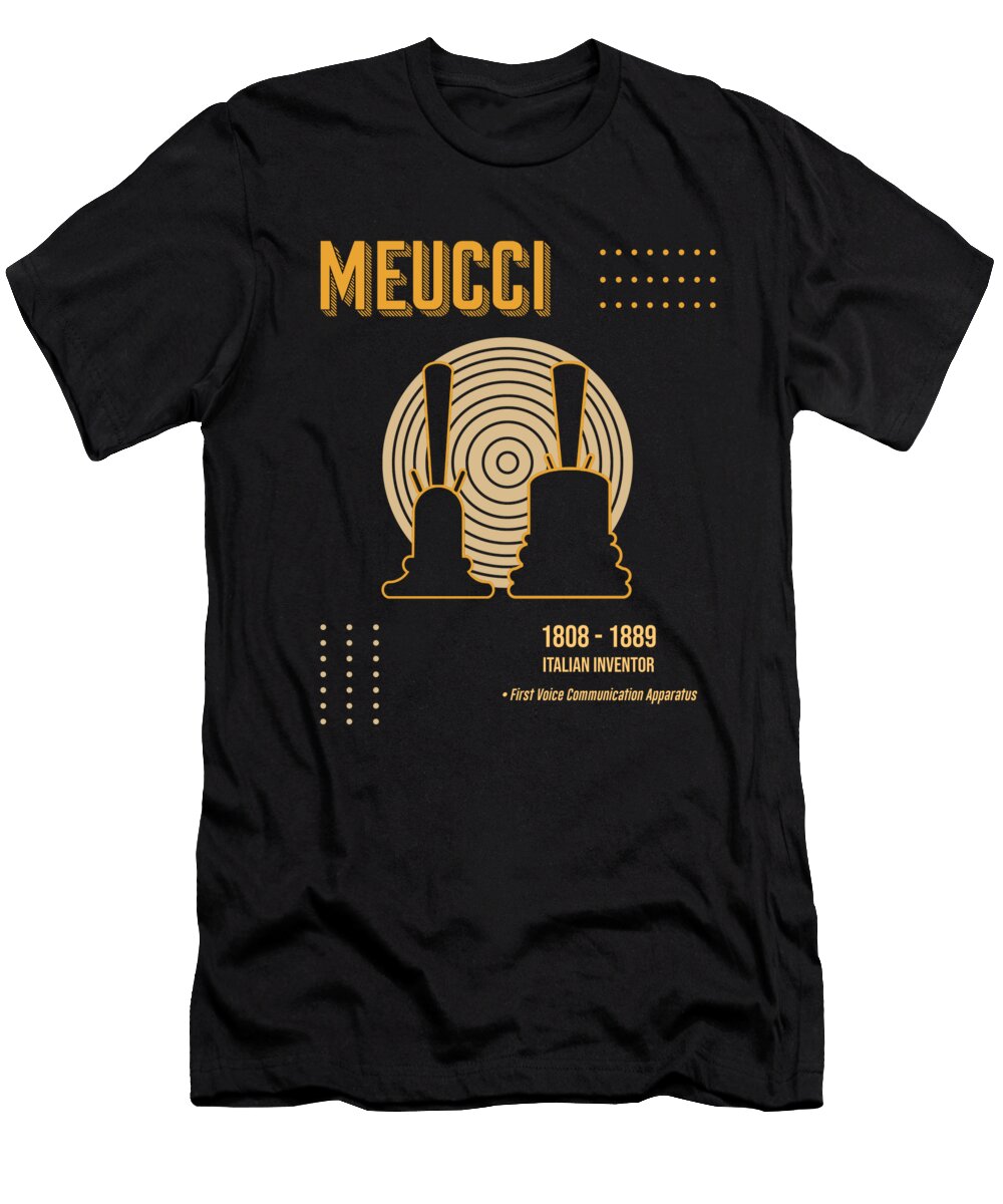 Minimal Science Posters Antonio Meucci 01 Inventor Studio Grafiikka T-Shirt