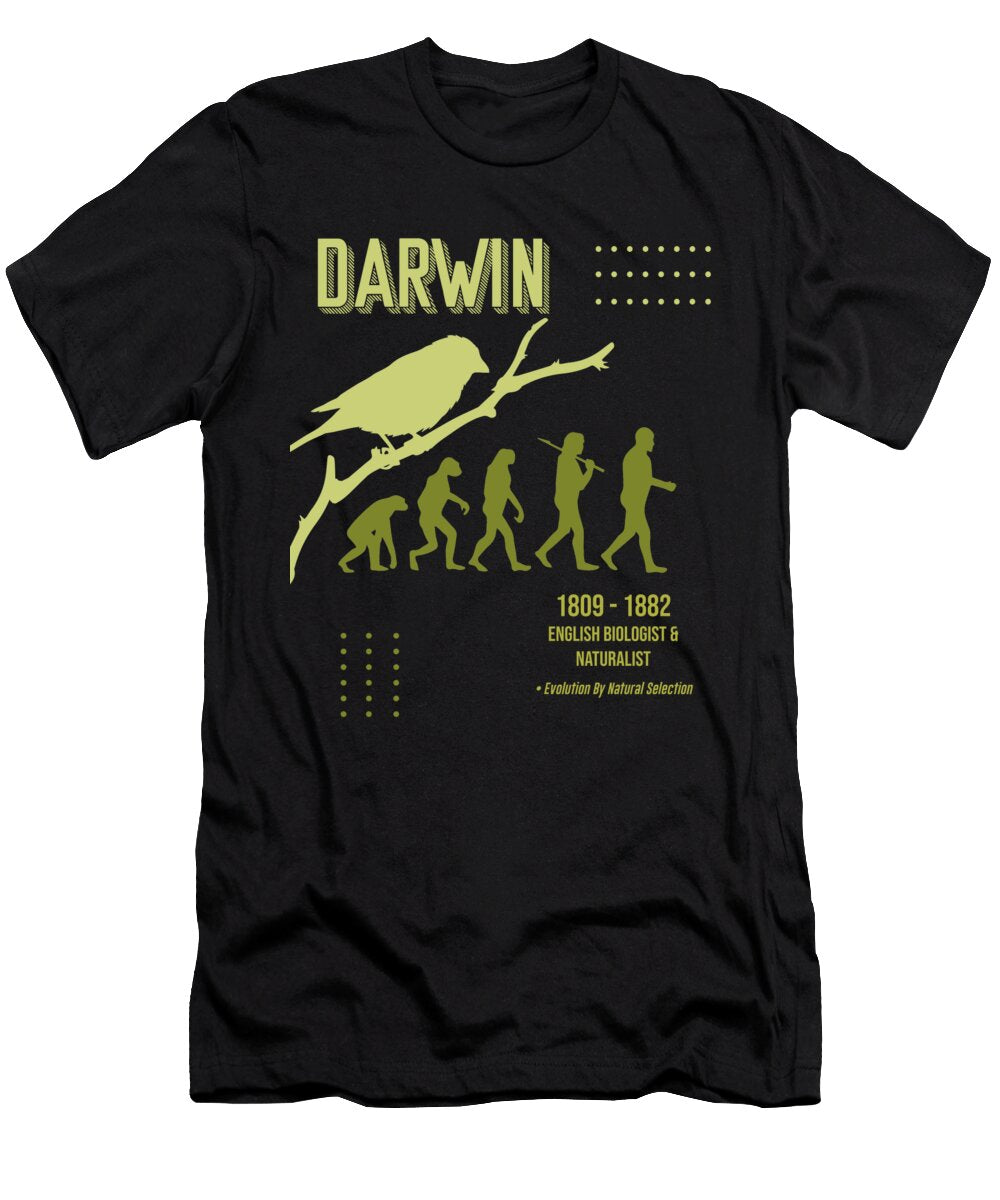 Minimal Science Posters Charles Darwin 01 Biologist Naturalist Studio Grafiikka T-Shirt