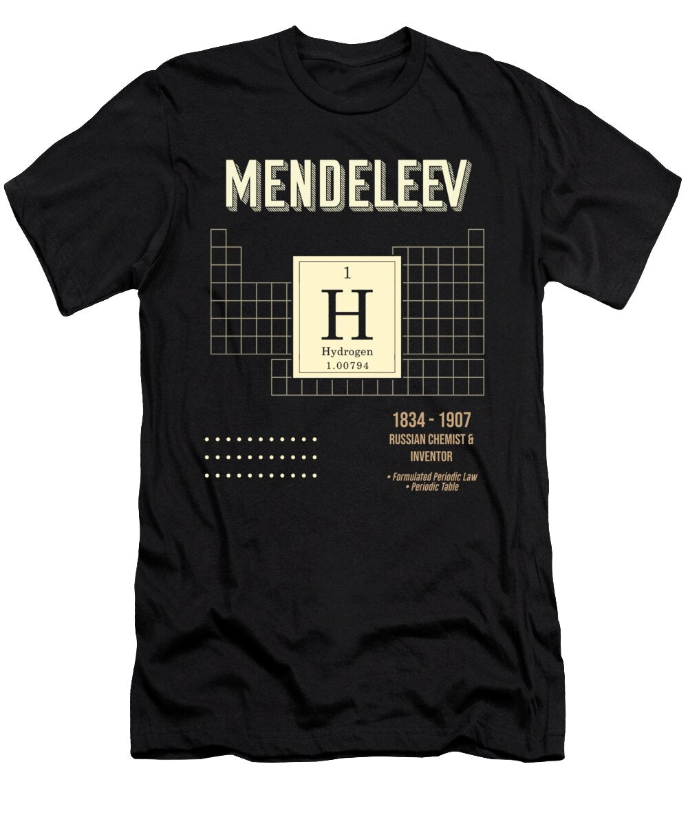 Minimal Science Posters Dmitri Mendeleev 01 Chemist Inventor Studio Grafiikka T-Shirt