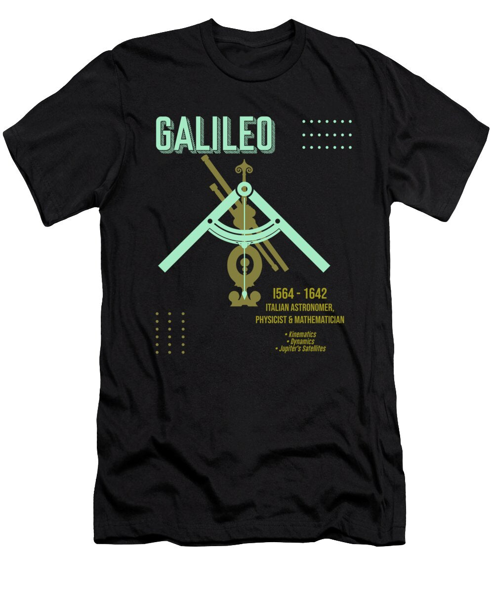 Minimal Science Posters Galileo Galilei 01 Astronomer Physicist Mathematician Studio Grafiikka T-Shirt