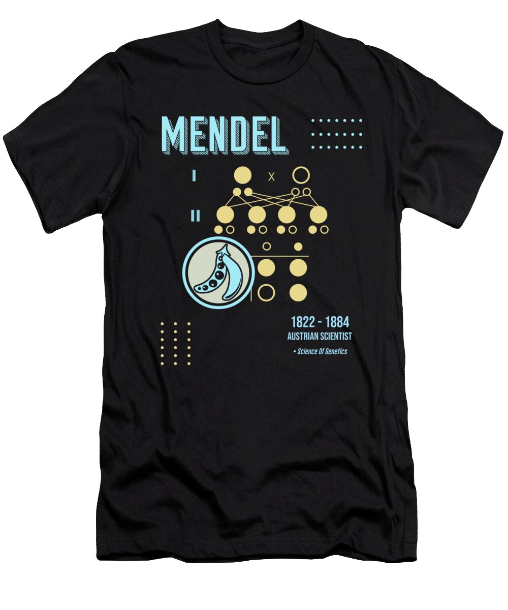 Minimal Science Posters Gregor Mendel 01 Geneticist Scientist Studio Grafiikka T-Shirt