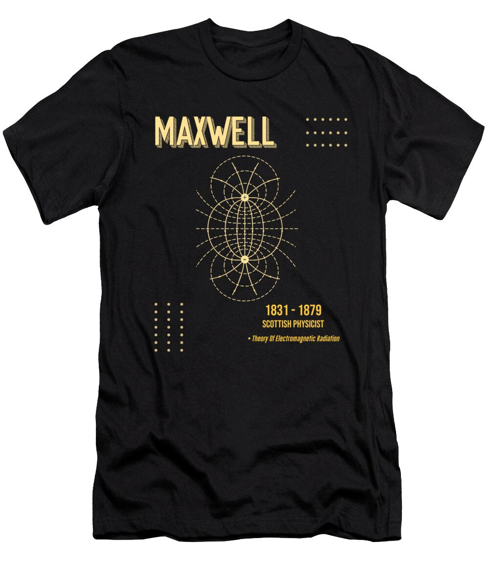 Minimal Science Posters James Clerk Maxwell 01 Physicist Studio Grafiikka T-Shirt