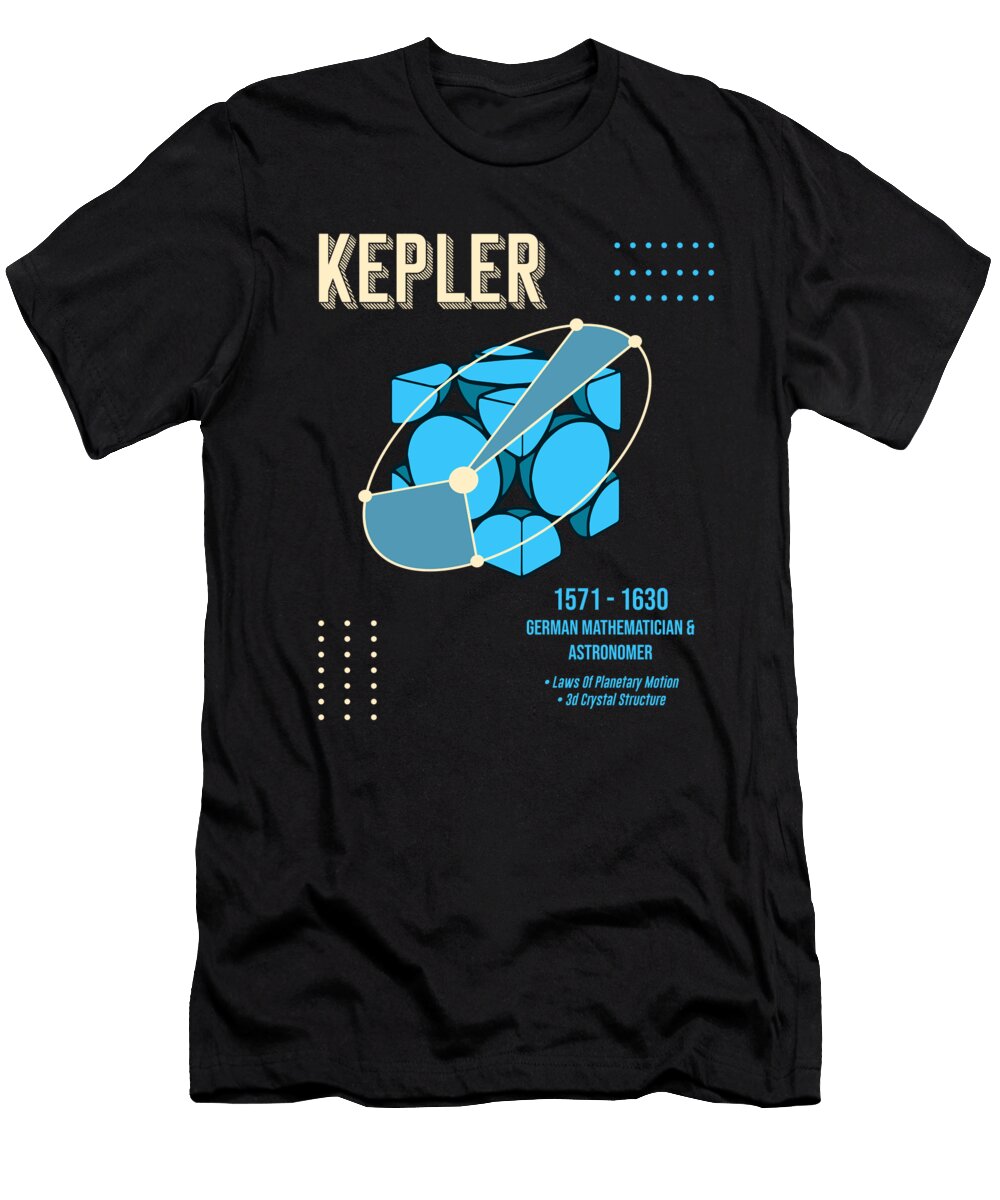 Minimal Science Posters Johannes Kepler 01 Mathematician Astronomer Studio Grafiikka T-Shirt