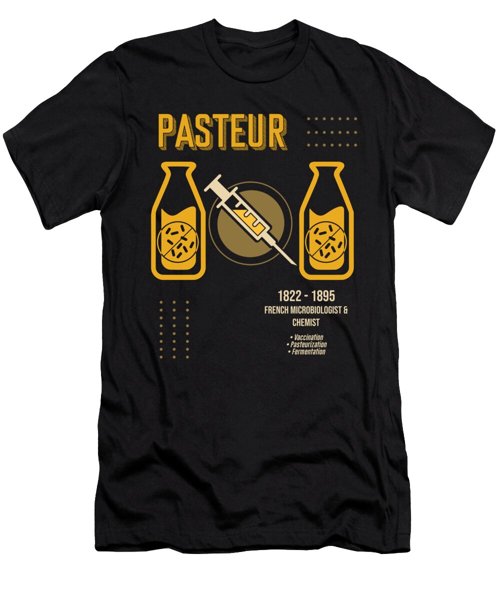 Minimal Science Posters Louis Pasteur 01 Biologist Microbiologist Chemist Studio Grafiikka T-Shirt