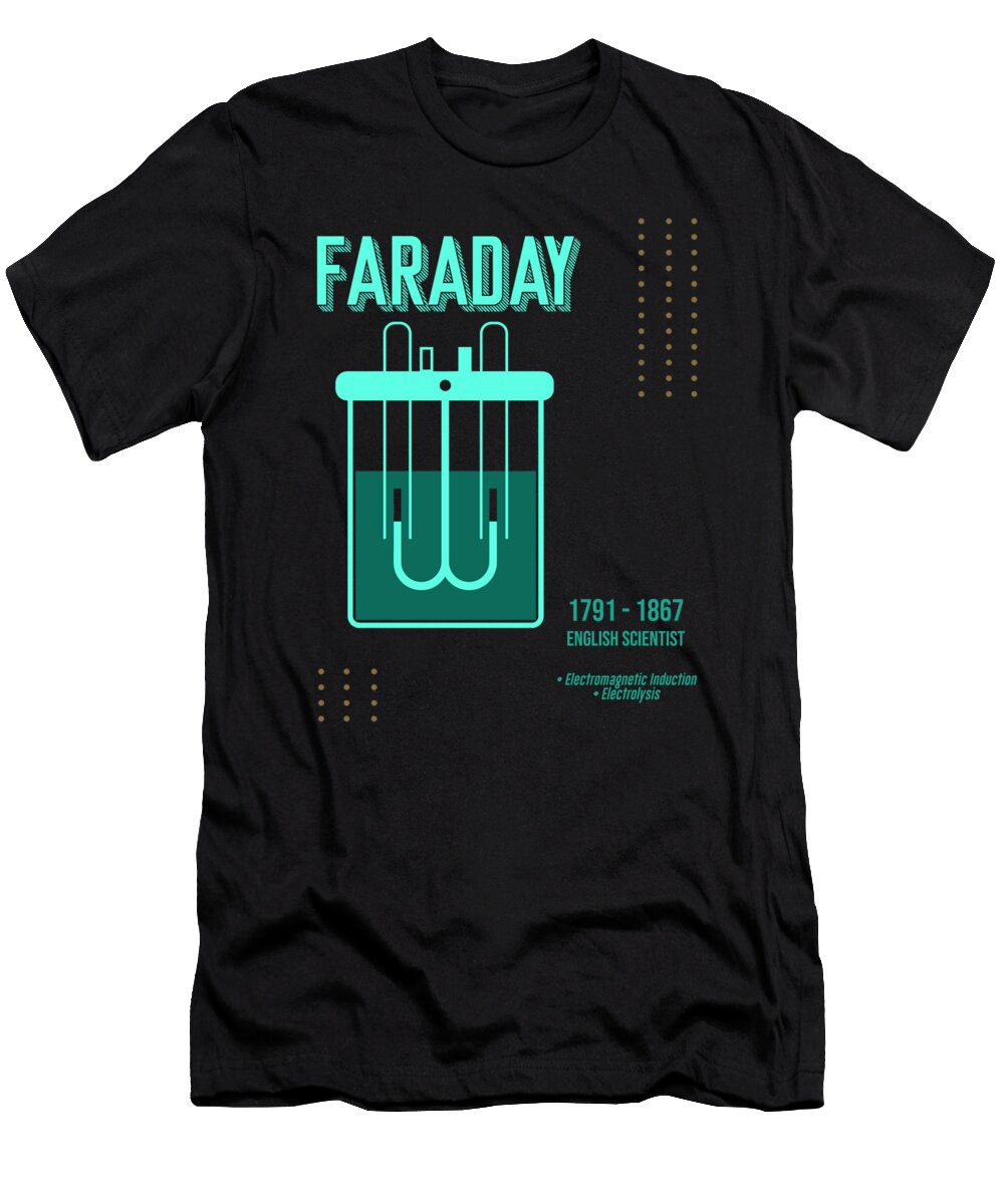 Minimal Science Posters Michael Faraday 01 Physicist Chemist Studio Grafiikka T-Shirt