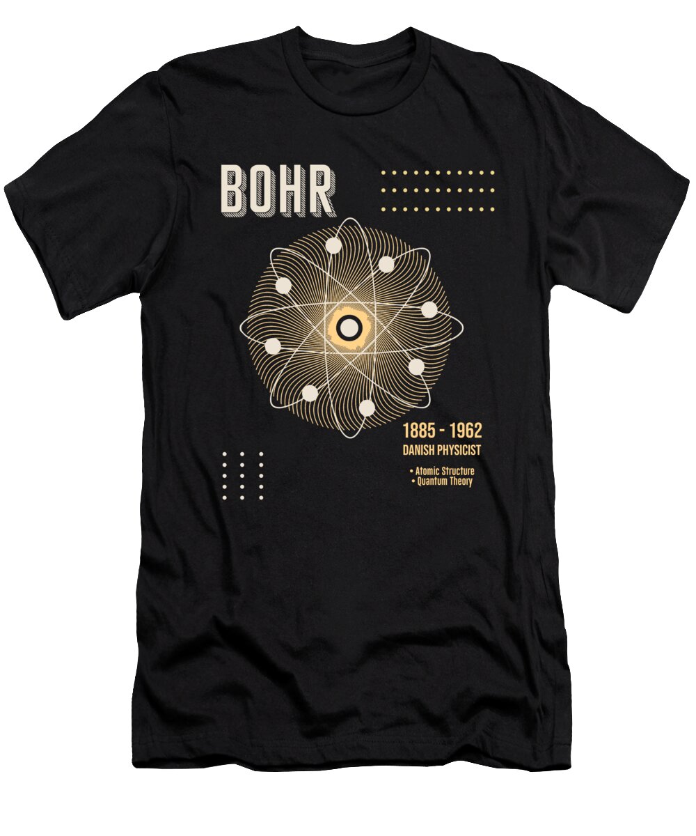 Minimal Science Posters Niels Bohr 01 Physicist Studio Grafiikka T-Shirt