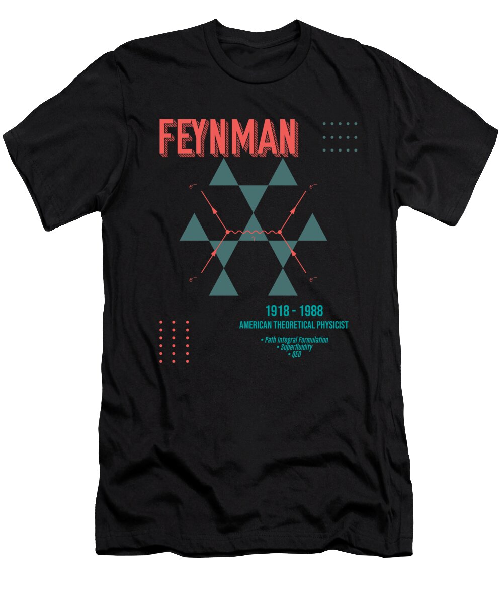 Minimal Science Posters Richard Feynman 01 Theoretical Physicist Studio Grafiikka T-Shirt