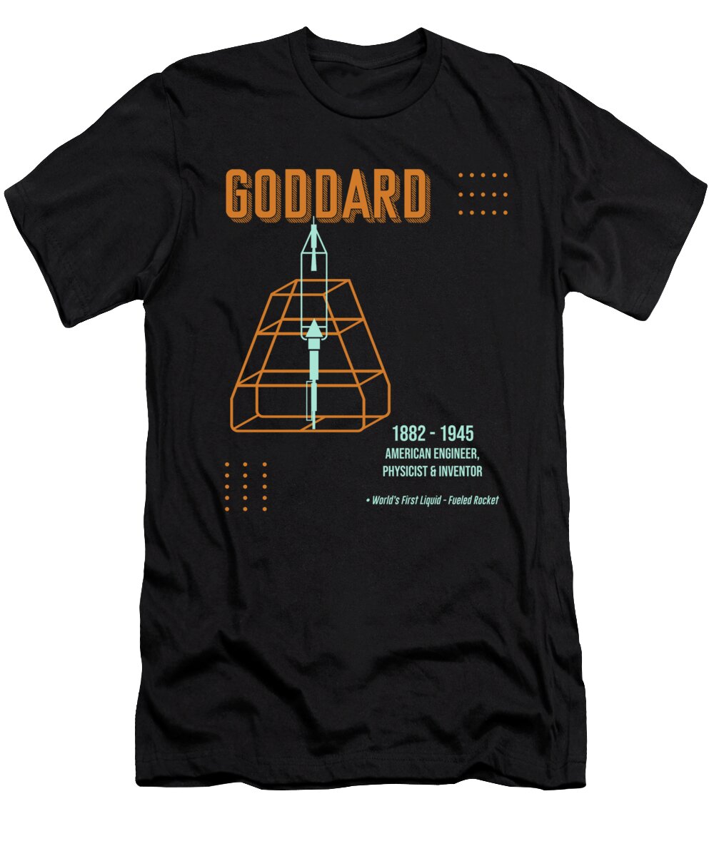 Minimal Science Posters Roberthgoddard 01 Engineer Physicist Inventor Studio Grafiikka T-Shirt