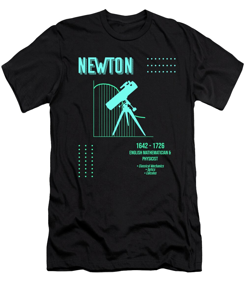 Minimal Science Posters Sir Isaac Newton 01 Physicist Mathematician Astronomer Studio Grafiikka T-Shirt