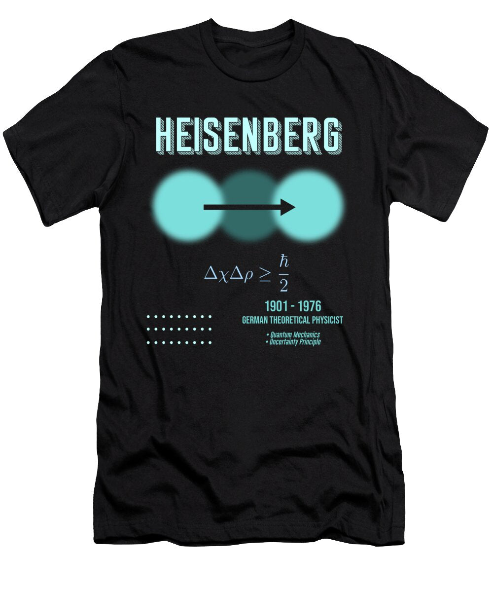 Minimal Science Posters Werner Heisenberg 01 Theoretical Physicist Studio Grafiikka T-Shirt