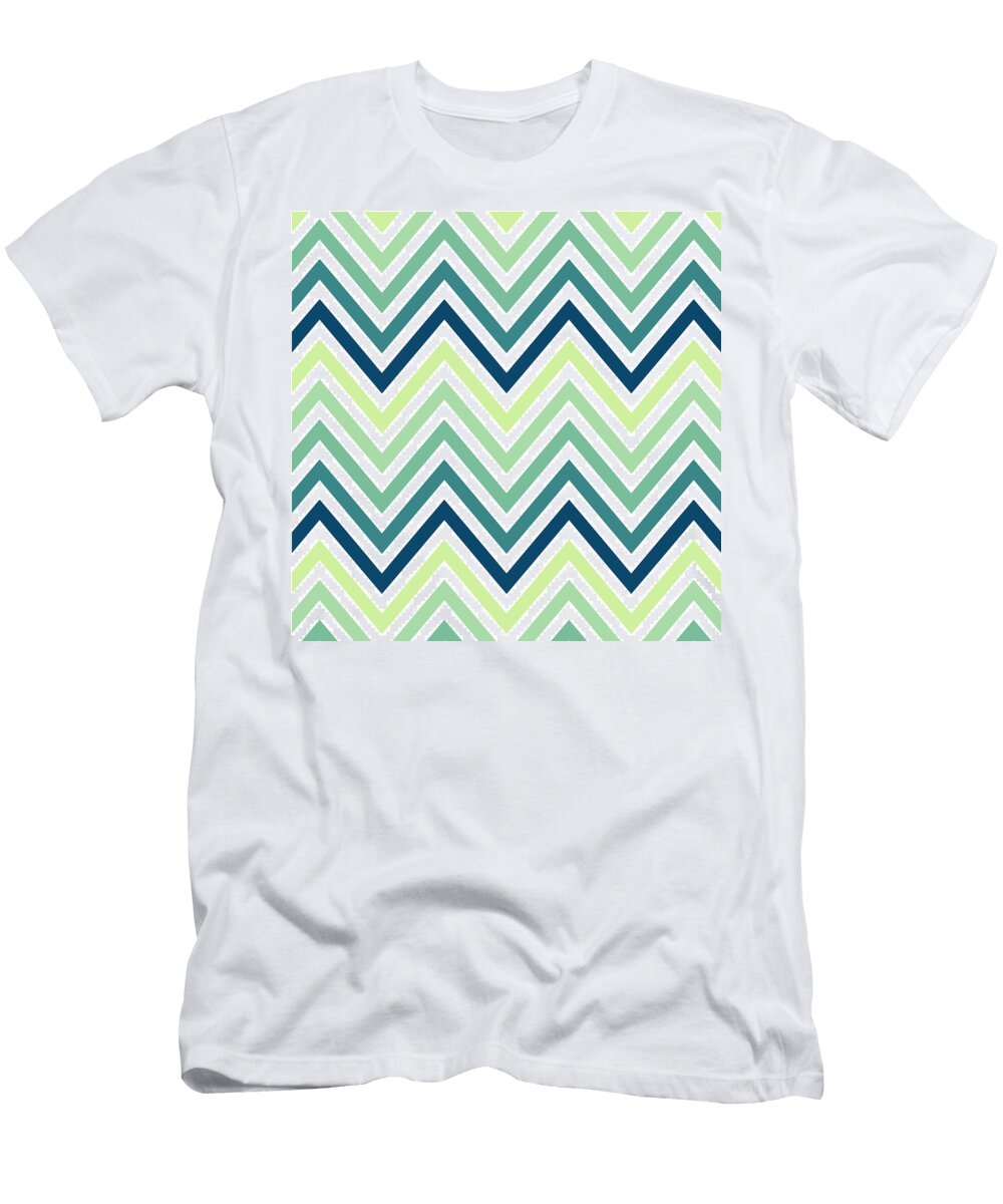 Mint and Blue Chevron Pattern Bimbys Collections T-Shirt