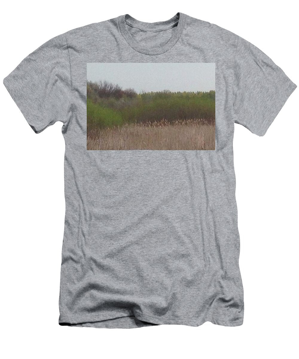 Misty Field with Distant Trees Laveta Kirby T-Shirt
