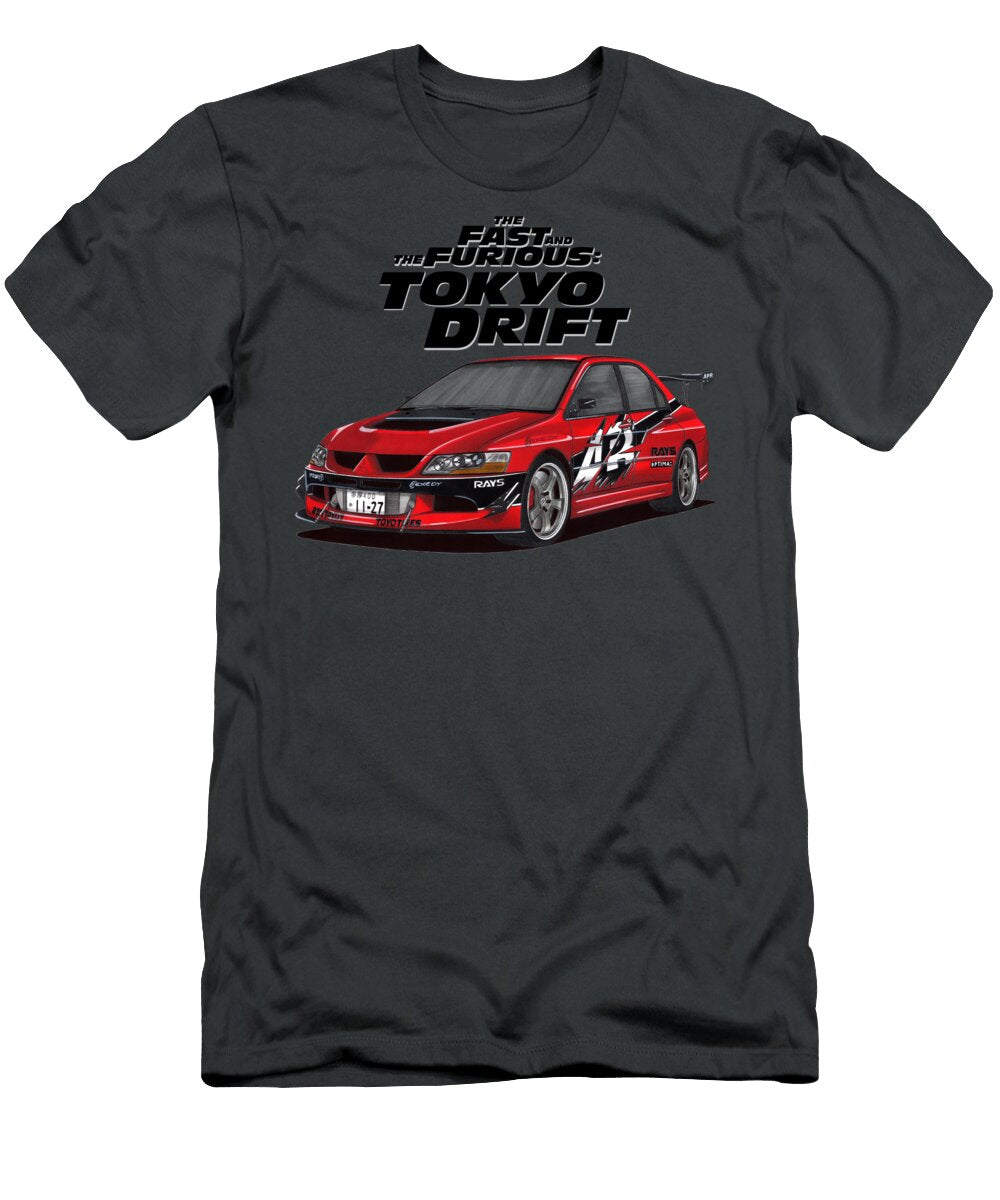 Mitsubishi Lancer Evolution Ix Apr R Fast and Furious Tokyo Drift Vladyslav Shapovalenko T-Shirt