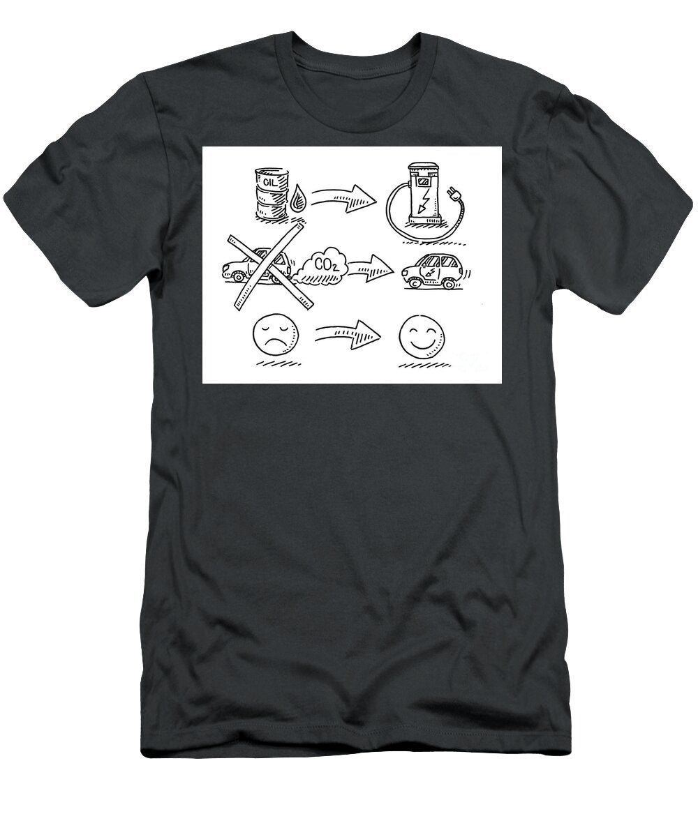 Mobility Change Electric Car Drawing Frank Ramspott T-Shirt