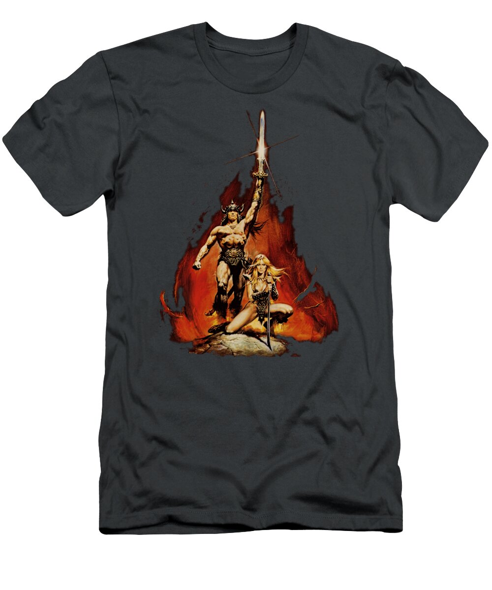 Mod1 Conanhe Barbarianhulsa Doom Family Retro Hunt White T-Shirt