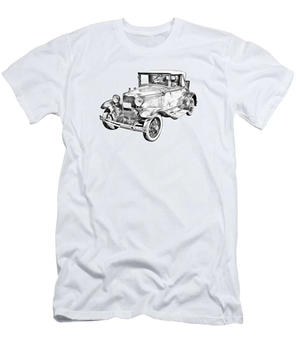 Model a Ford Roadster Antique Car Illustration Keith Webber Jr T-Shirt