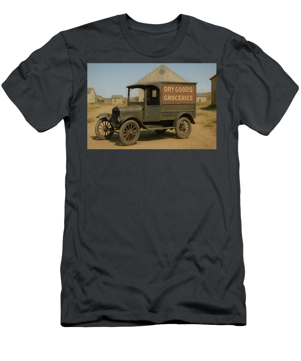 Model T C Cab Delivery Truck Dry Goods and Groceries on the Prairie Cathy Anderson T-Shirt