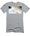 Modern Office Desk Overhead with Laptop Pc and Graphs Paperwork Milleflore Images T-Shirt