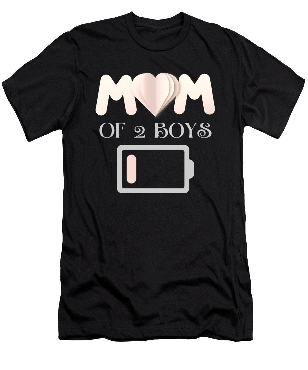 Mom of 2 Boys Low Battery Wortex T-Shirt