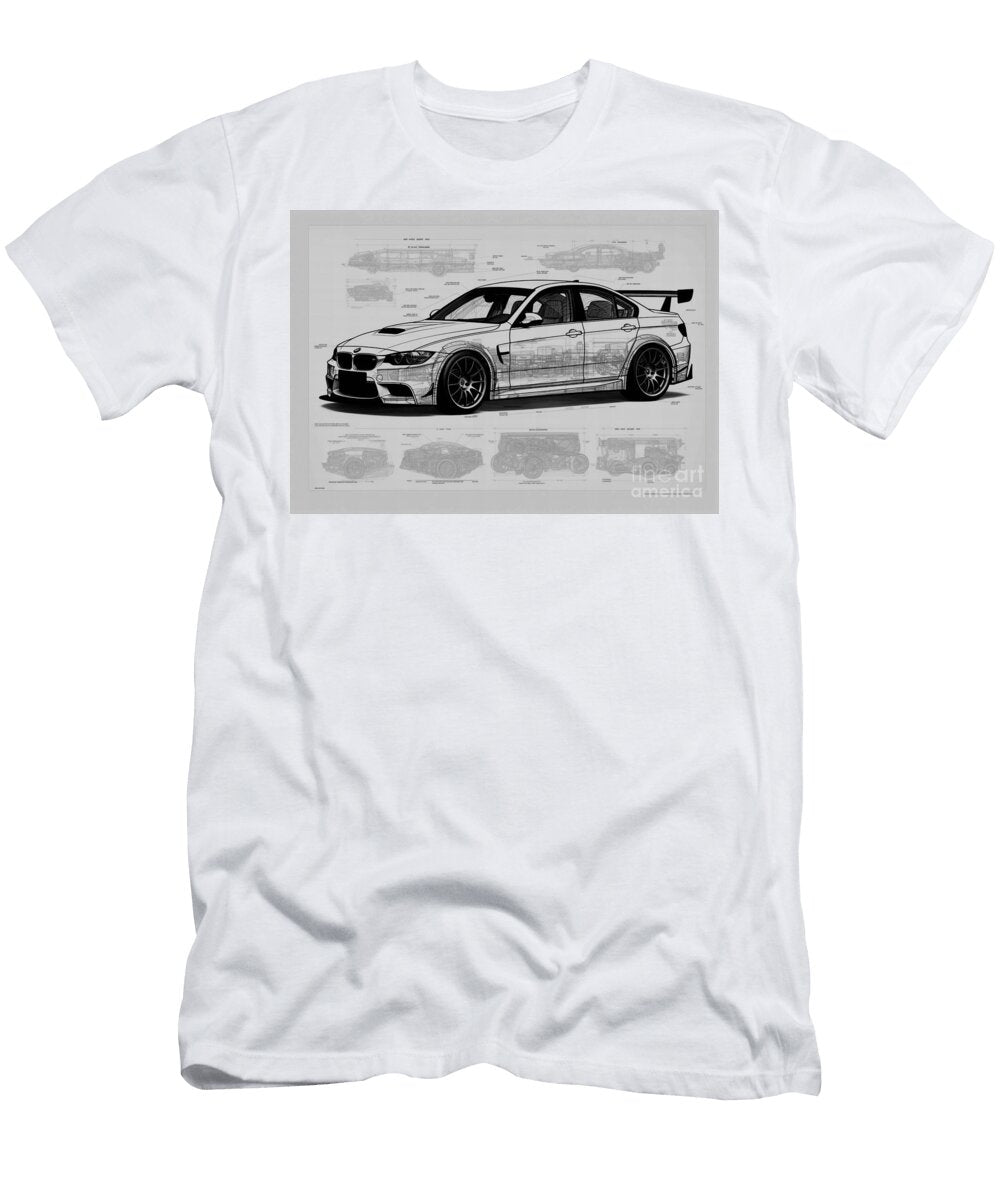 Monochrome Geometric Mitsubishi Lancer Minimal Vehicle Car Evolution Auto Pencil V Sketch Clint Mclaughlin T-Shirt