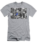 Monochrome View of Male Blue Grosbeak Clutching Tree Branch Charles Floyd T-Shirt