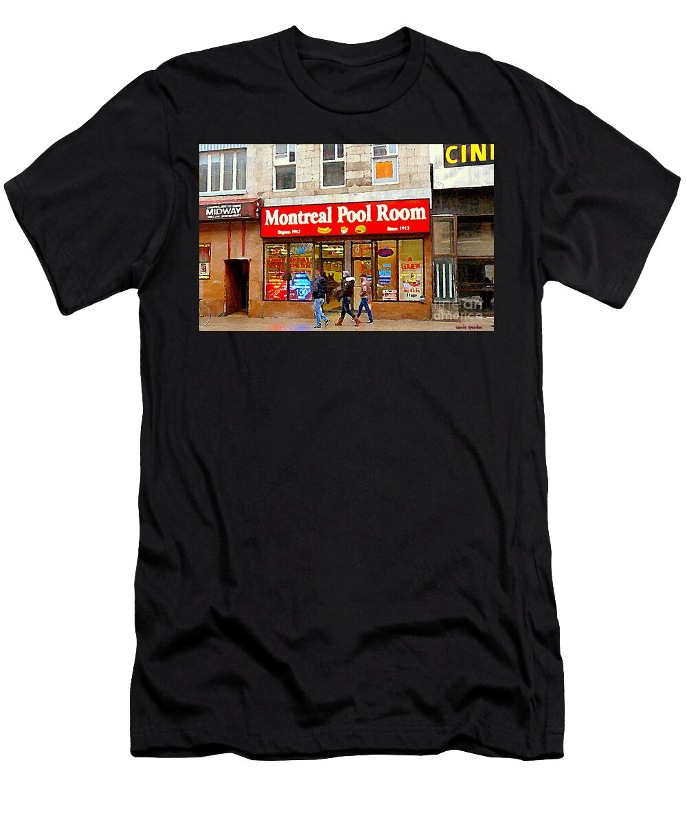 Montreal Pool Room Cheap Hotdogs St Laurent Greasy Spoon Montreal Tradition C Spandau Diners Dives Carole Spandau T-Shirt