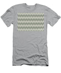 Moody Green Creamy White Chevron Ripple Pattern Petite Patterns T-Shirt