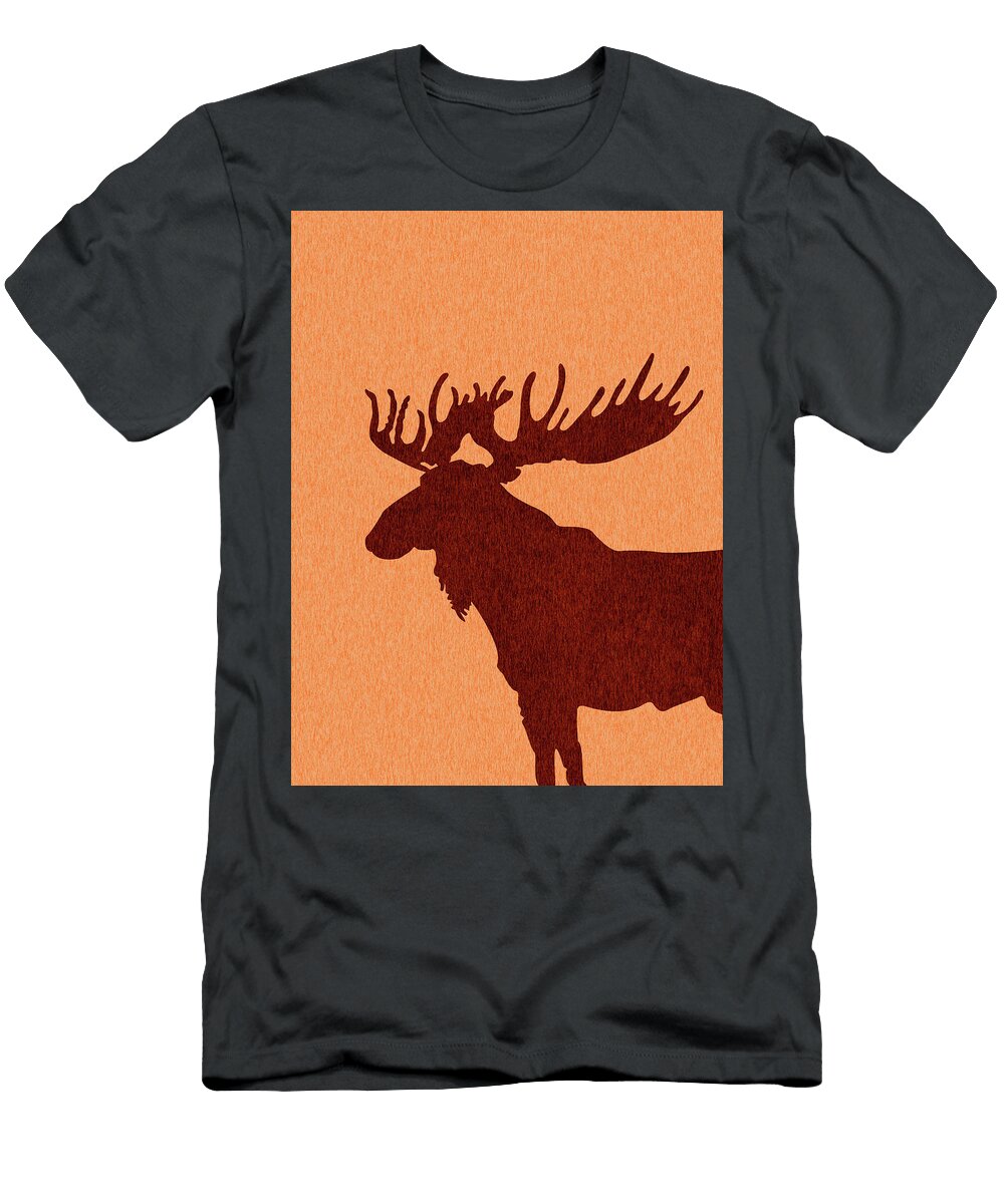 Moose Silhouette Scandinavian Nursery Decor Animal Friends for Kids Room Minimal Studio Grafiikka T-Shirt