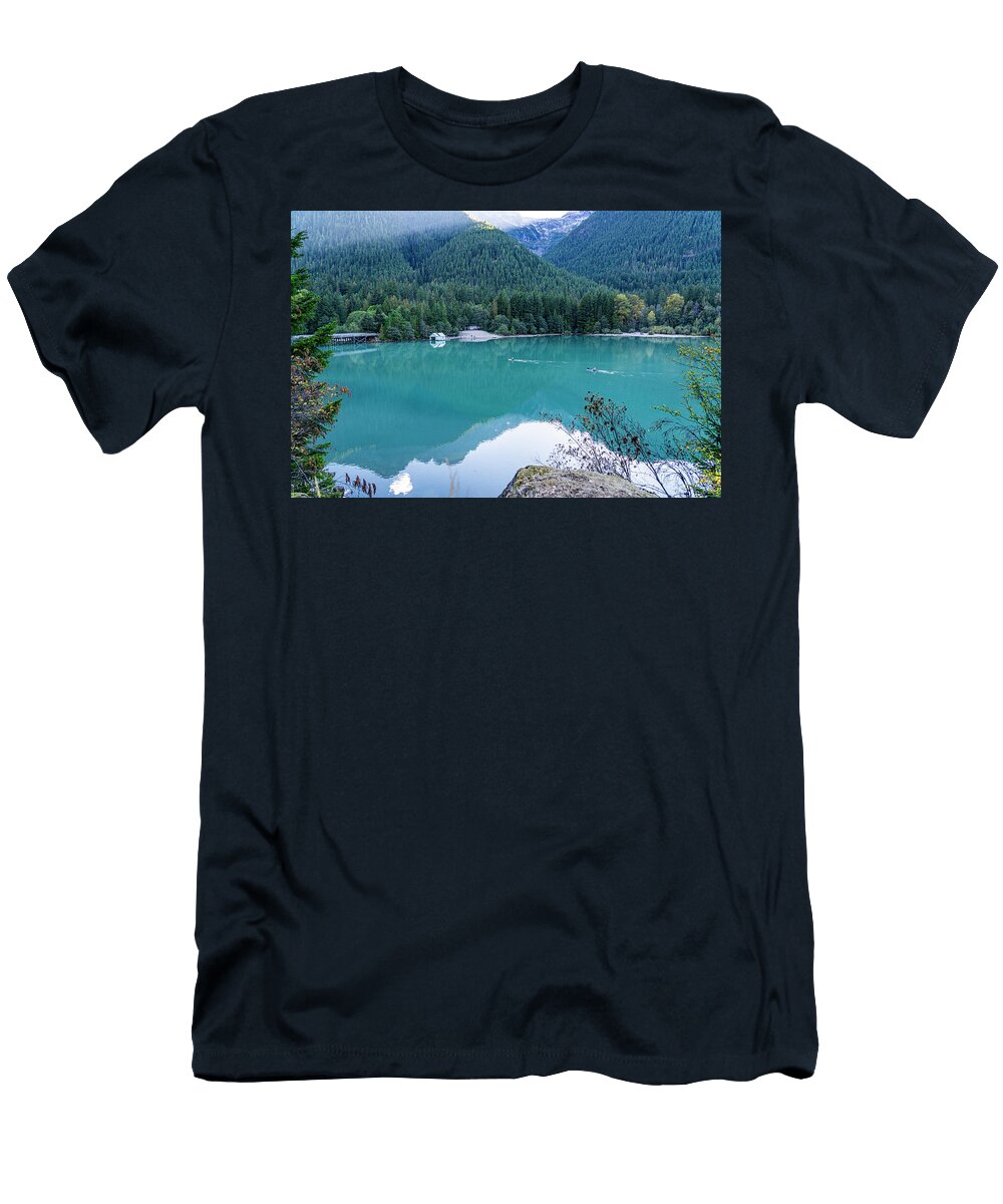 Morning Diablo Lake North Cascades National Park Washington Landscape Reflections Wayne Moran T-Shirt