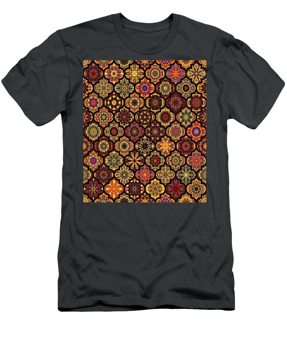 Moroccan Tile Pattern Golden Lilia Dalamangas T-Shirt