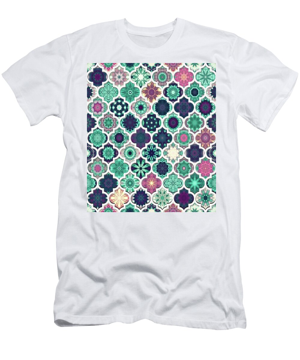 Moroccan Tile Pattern Teal Lilia Dalamangas T-Shirt