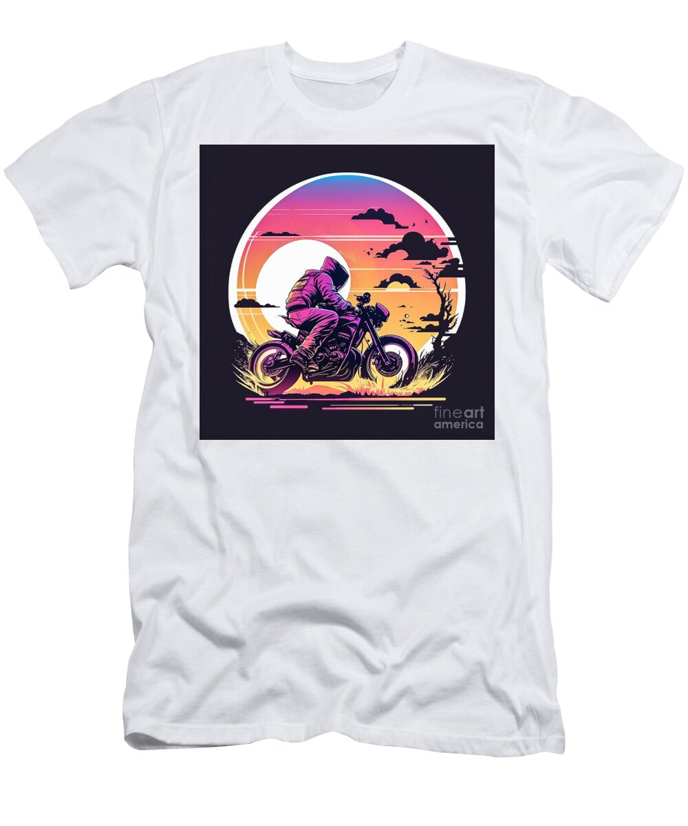 Motorbike Synthwave John Lutheran T-Shirt