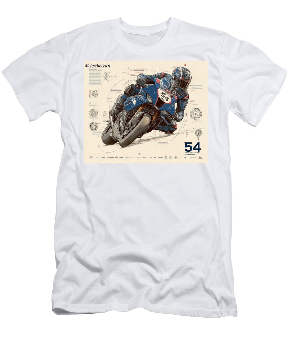 Motorcycle Racing Poster Kevin Walker and Pixel Reverie T-Shirt
