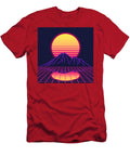 Mountain Sunset Synthwave Pelo Blanco Photo T-Shirt