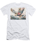 Mountain View Flying Bird a Majestic Golden Eagle Soaring Over Mountains Clutching Majestic Eagle Elmer Powers T-Shirt
