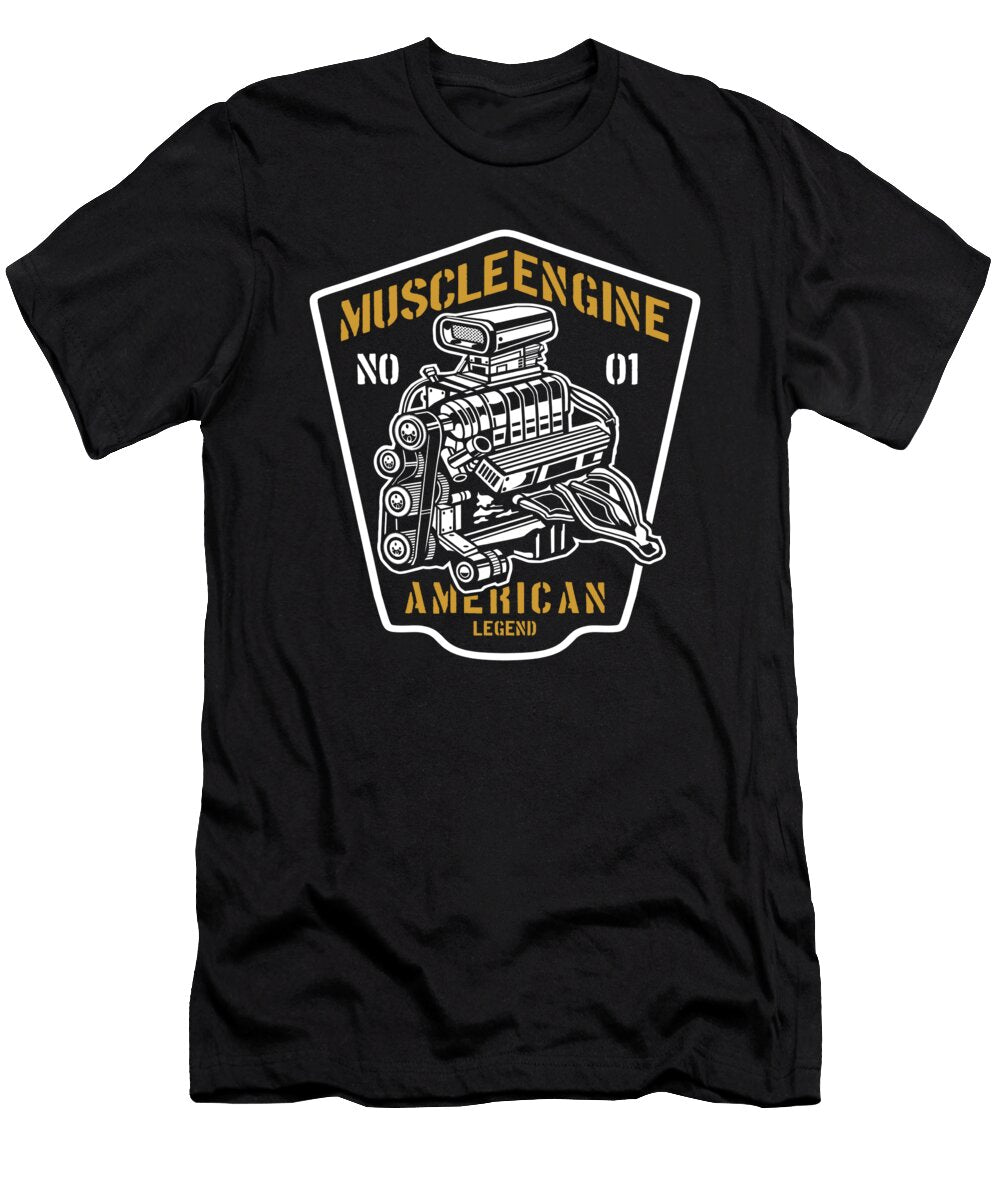 Muscle Engine Turbo Vintage Muscle Car Old Cars Florian Dold Art T-Shirt