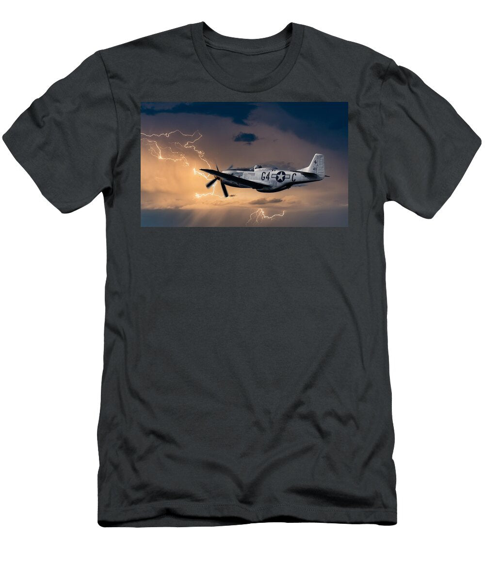Mustang P 51d Turbulence Start Aviation T-Shirt
