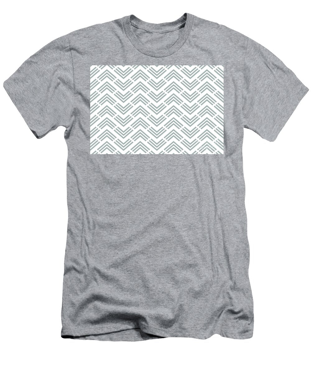 Muted Bluish Gray White Chevron Rhombus Pattern Pairs Valspar 2023 Coty Blue Arrow 5001 3c Petite Patterns T-Shirt
