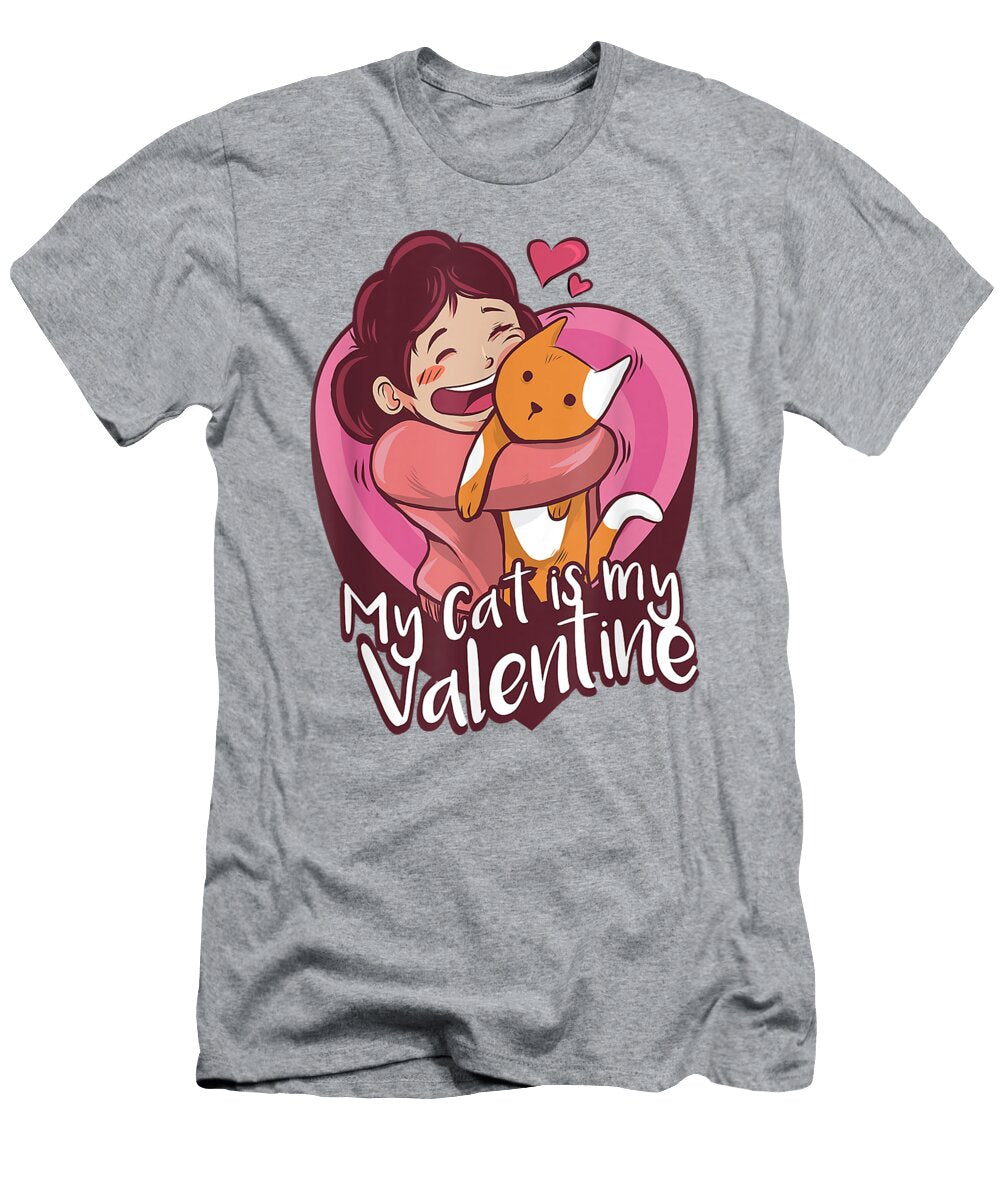 My Cat Is My Valentine Kitten Lover Heart Valentines Day Eloyw Zelda T-Shirt