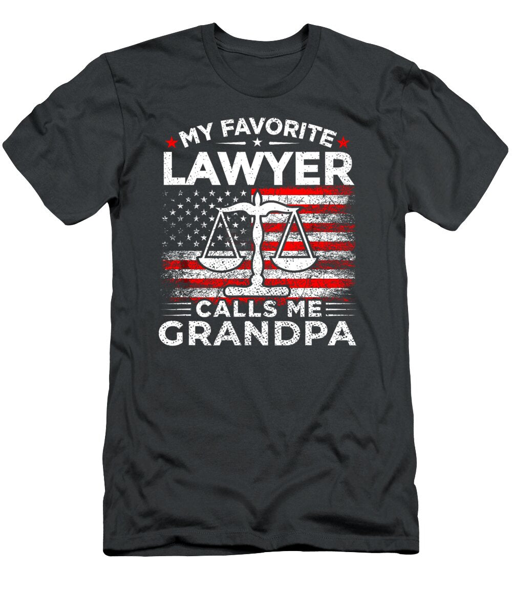 My Favorite Lawyer Calls Me Grandpa USA Flag Grandpa Gift Chance Farys T-Shirt