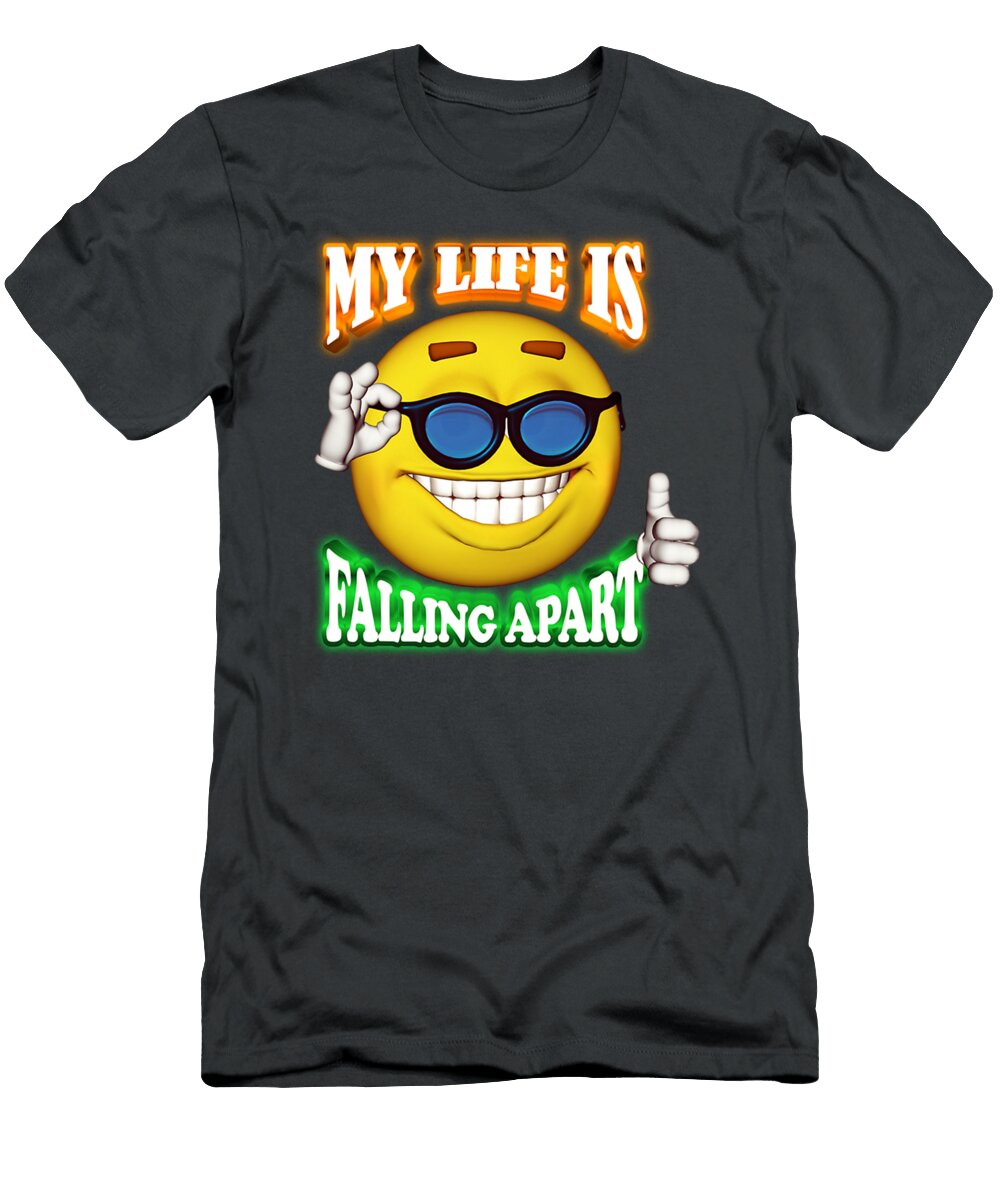 My Life Is Falling Apart Smiley Face Gregor Hamburger T-Shirt